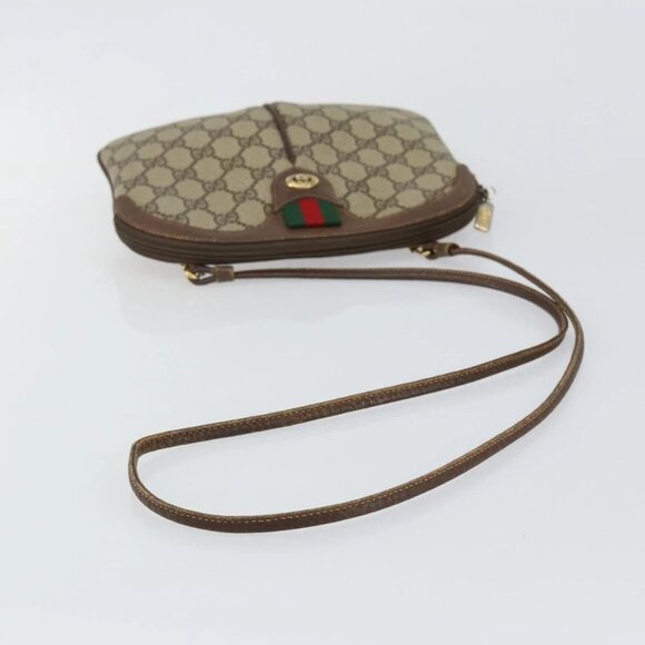 GUCCI GG Supreme Web Sherry Line Bag PVC Beige Gold 904 02 047 Auth 144351 - Picture 8 of 16